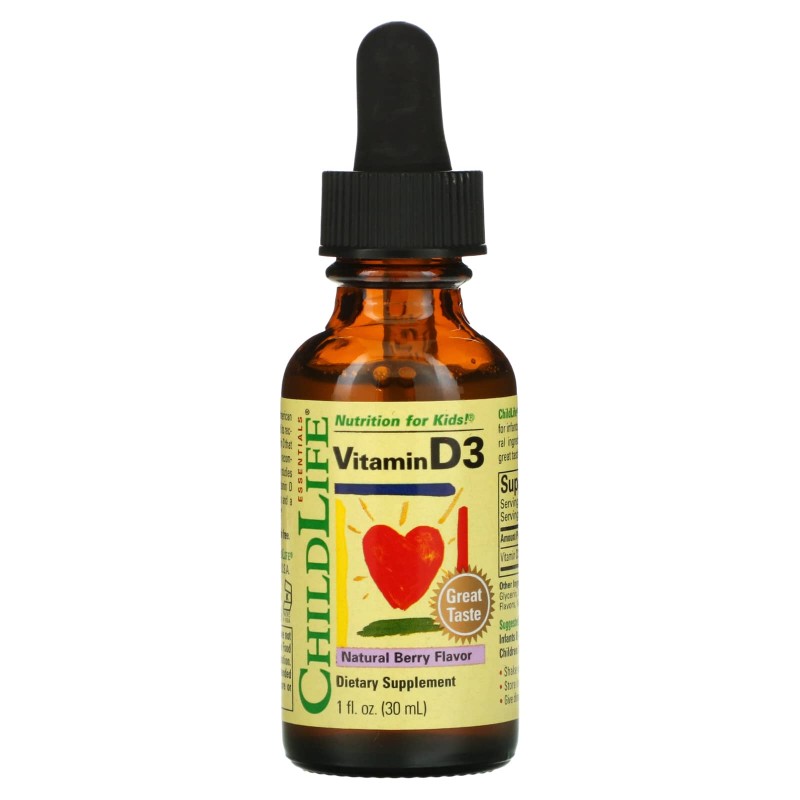 ChildLife, Витамин D3, натуральный аромат ягод, 29,6 мл, (1 ж. унц)