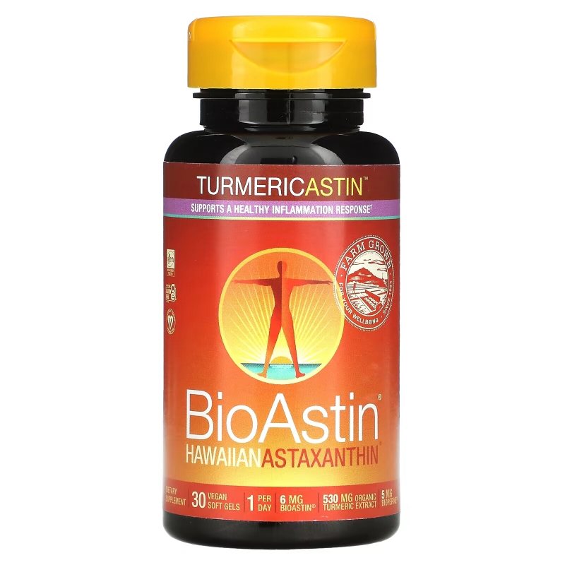 Nutrex Hawaii, Turmericastin, BioAstin Hawaiian Astaxanthin, 30 Vegan Soft Gels