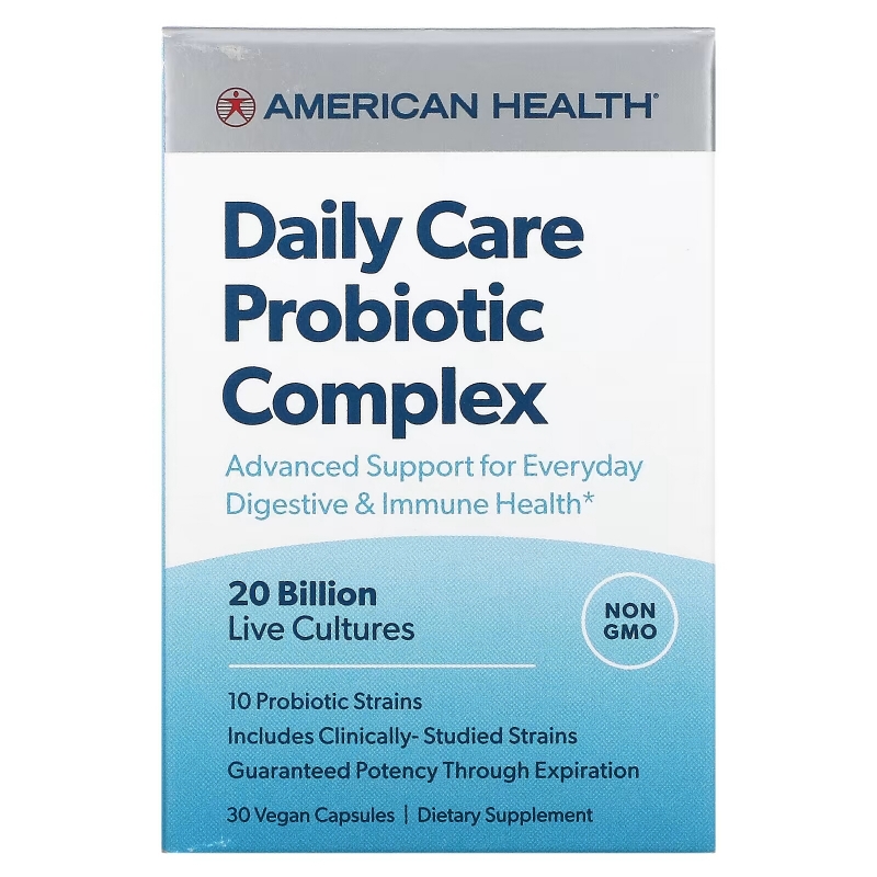 American Health, Daily Care Probiotic Complex, 20 Billion CFU, 30 Vegan Capsules