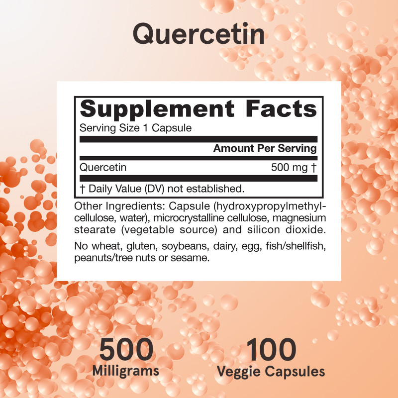 Jarrow Formulas, Кверцетин, 500 мг, 100 овощных капсул