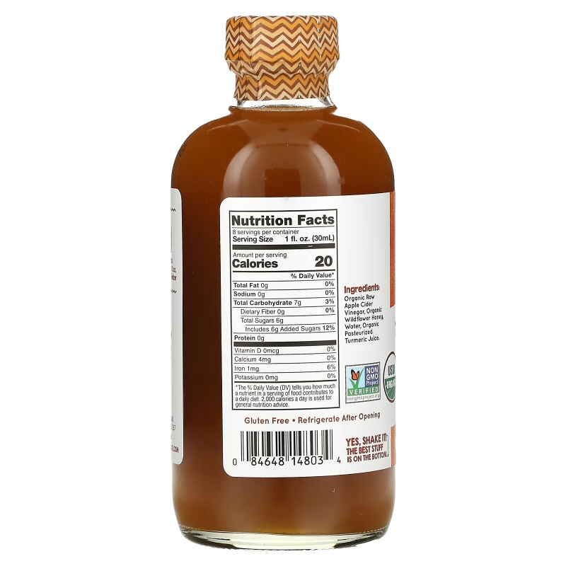 Vermont Village, Apple Cider Vinegar, Turmeric & Honey, 8 fl oz (236 ml)