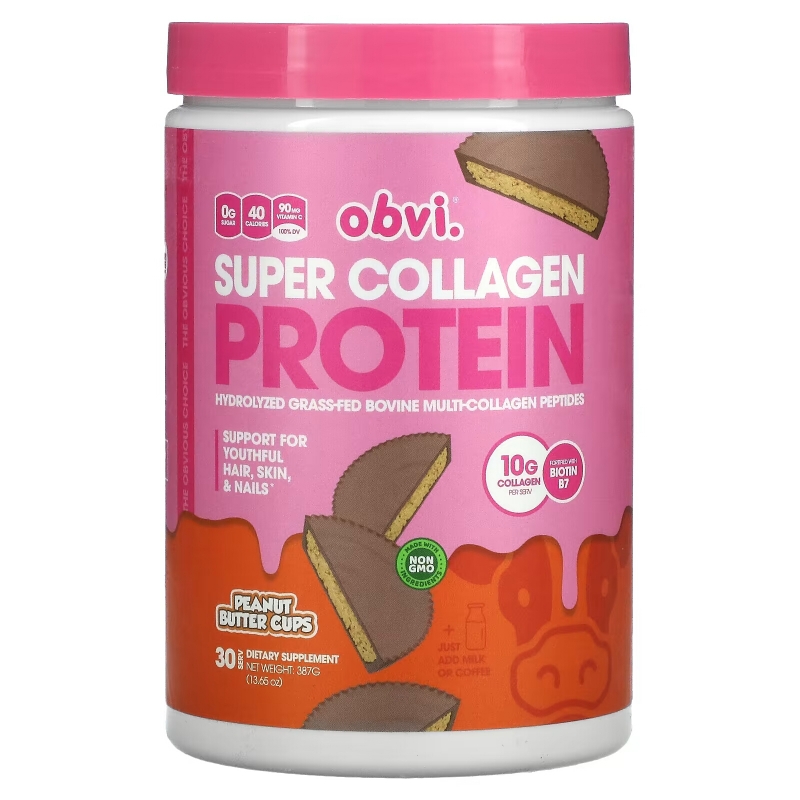 Obvi, Super Collagen Protein, Peanut Butter Cups, 13.65 oz (387 g)