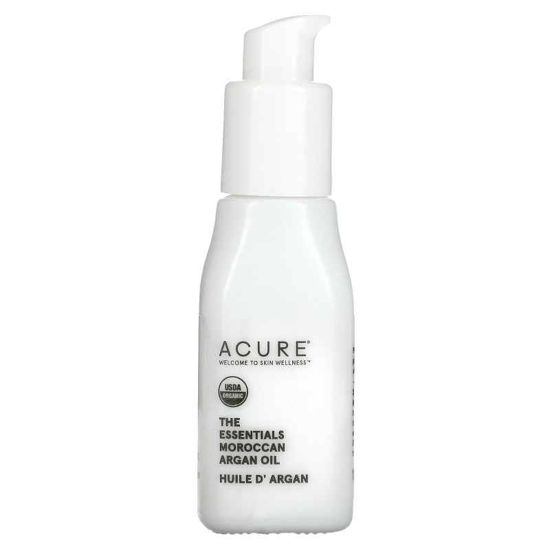 Acure Organics 100 % Органическое Марокканское Аргановое Масло, для питания и увлажнения кожи и волос, 1 унция (30 мл)