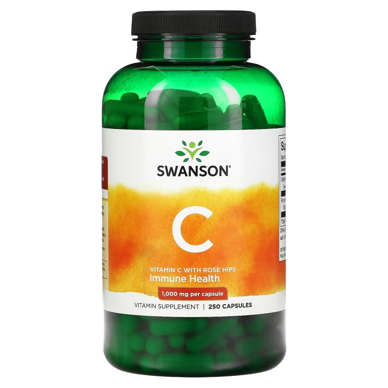 Swanson, Vitamin C with Rose Hips, 1,000 mg, 250 Capsules