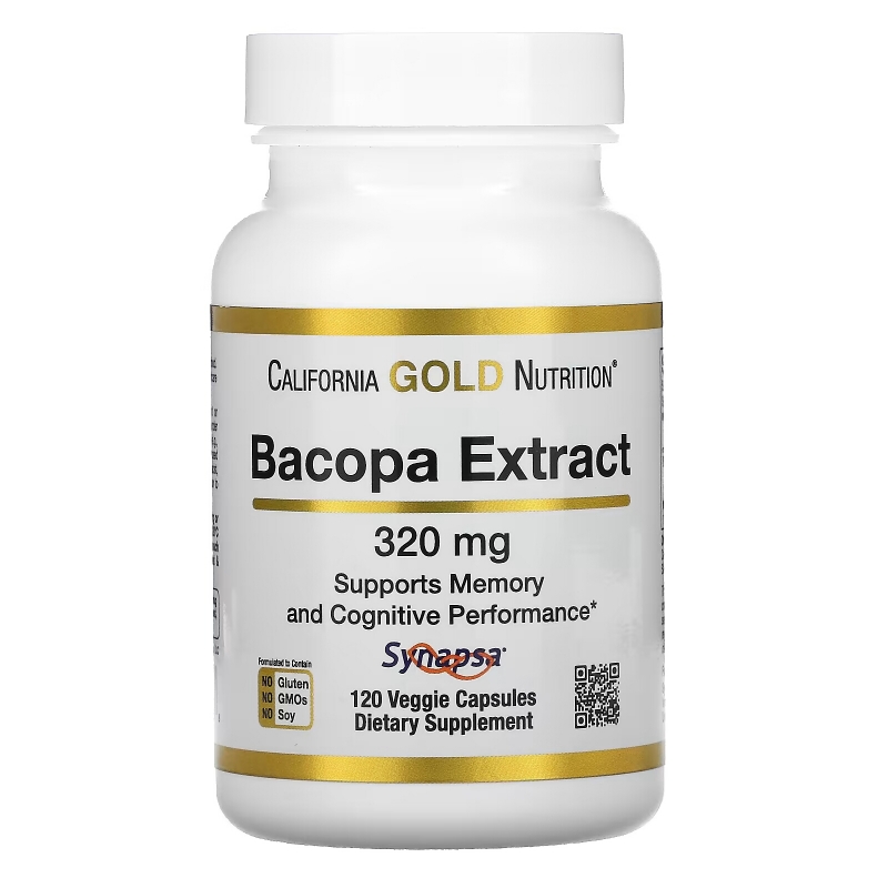 California Gold Nutrition, Bacopa Extract, 320 mg, 120 Veggie Capsules